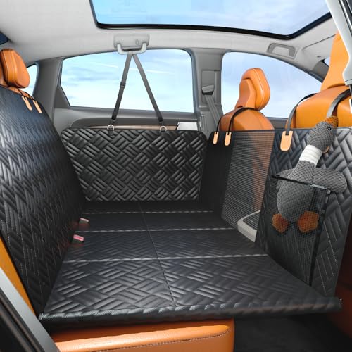 PROZAR Dog Car Seat Cover for Back Seat, Hard Bottom Back Seat Extender for Dogs - Supports 400lbs,...