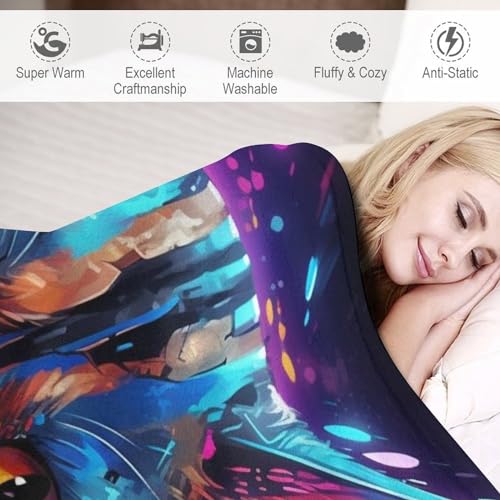 Couverture flannel motif chat idéale sieste sur sofa