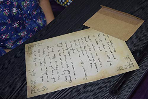 Image of alterEgo (Pack of 15) - A4 Letter Stationery Paper, Printed for Writing Poems, Letters and Lyrics (Papyrus) (with Complimentary Kraft Envelopes)