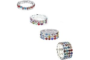 4Pcs Elastic Toe Rings Beaming with Sparkles