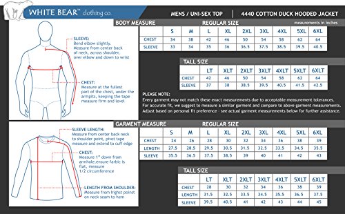 White Bear Clothing Co. Cotton Duck Hooded Jacket Style 4440, 16 Sizes: S-6XL, LT-6XT2