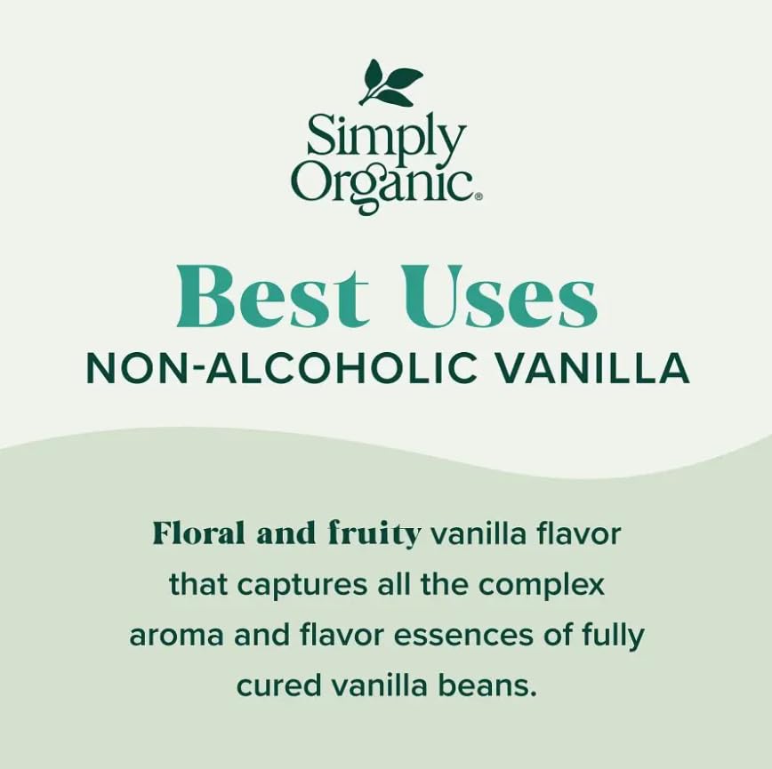 Miniatura 7 de Simply Organic Saborizante de vainilla (sin alcohol), certificado orgánico, vegano, 2 onzas, paquete de 12