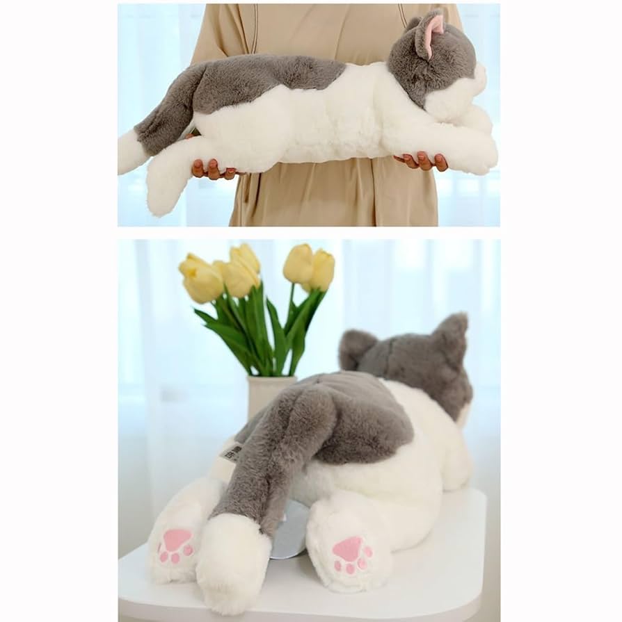 猫型ぬいぐるみセット（黒・白・ブチ・紫） シナダ SHINADA ぬいぐるみ もちねこ クロ(XL) MONE-0880B