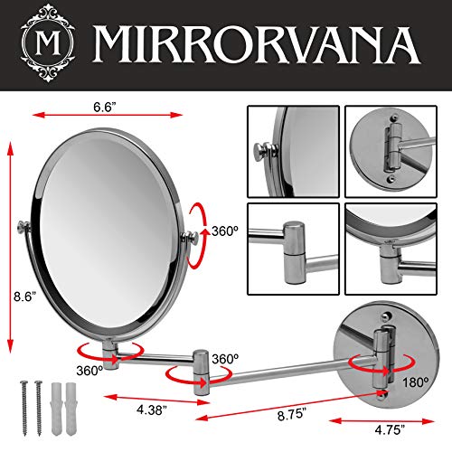 Espejo-de-Bano-Ovalado-Espejo-Pared-para-Afeitado-y-Maquillaje-Espejo-Aumento-5X-1X-Doble-Cara-17×22-cm