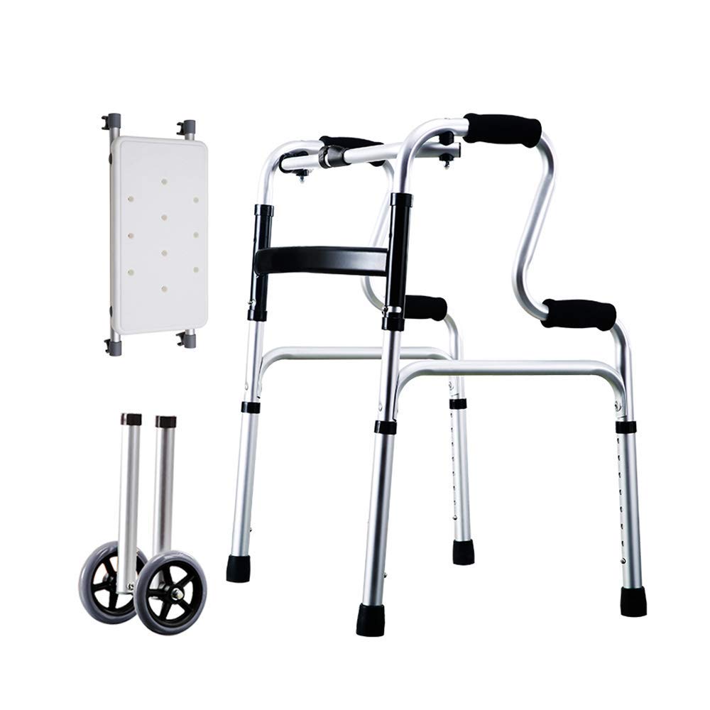 Chodzik na kółkach dla osób starszych, Przenośny i składany, Kompaktowy aluminiowy Rollator, Lekki z płytą siedziska interesting