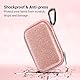 ULAK MP3 Player Hülle, Glitter Hard Travel Case Schützende Aufbewahrungs Tasche für Bluetooth MP3 / MP4-Player/Kopfhörer/iPod Touch - Roségold