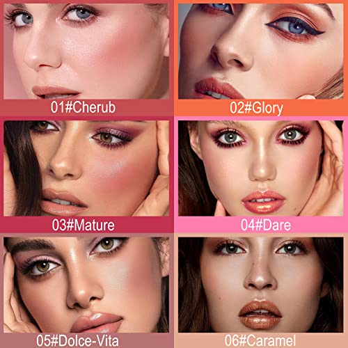 Jutqut Liquid Blush For Cheeks, Gel Cream Blush Makeup, Lightweight & Breathable, Blendable & Buildable Water-Based Cheek Blush 01#Cherub #TOP2