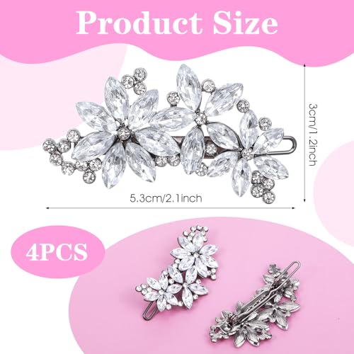 Pinzas de Pelo con Flores de Cristal 4 Pzs miniatura 6