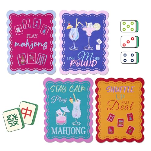 Penitue 4pcs Mahjong Shuffler Cards multicolor