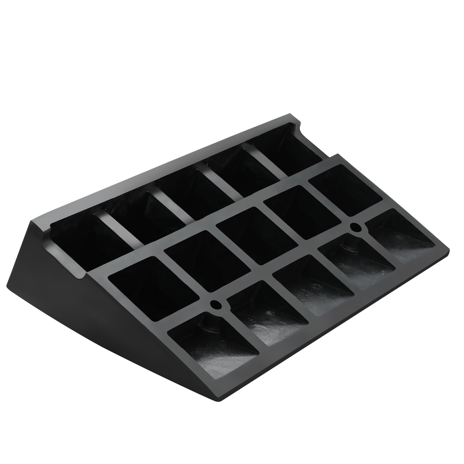 VEVOR Rampe de Seuil Hauteur 10,8 cm Trottoir en Caoutchouc Capacité de Charge 15 tonnes Rampe Accès Fauteuil Roulant Antidérapante pour Passage de Voitures Vélos Scooters Motos 50x30x10,8 cm