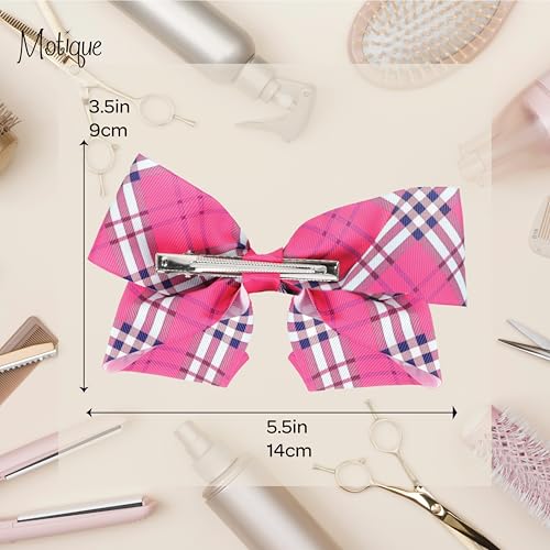 Pinza para cabello con moño a cuadros 5.5 pulg miniatura 5