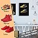 Memorabilia Sports Shoes Display Frame Case Lockable Wall Mount Wooden Cleat Sneaker Cabinet Storage Shelves Box for Football Basketball Sports Shoes Display with Anti-Fade UV Protection Acrylic Door