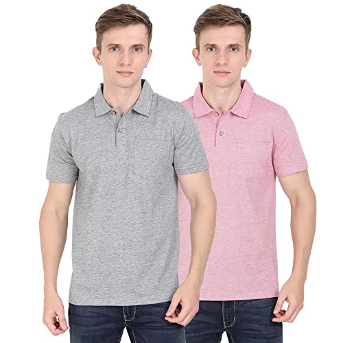 Image of ECOLINE Clothing Eco-Friendly Men's 50 /50 Blend Polo T-Shirt (Pack of 2)