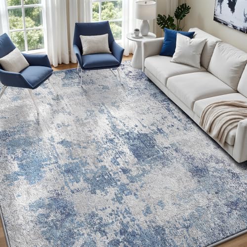 Tapete lavable RUGIXE 5x7 azul antideslizante