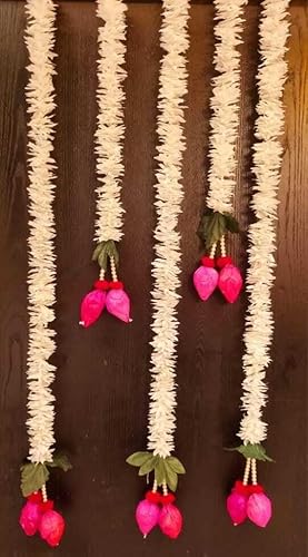 Sellplus Papier Gajra mit Kmalkali-Blatt & Perlen Wandbehang Dekoration Artikel für Home Decor Diwali Festival, Navratri, Hochzeit