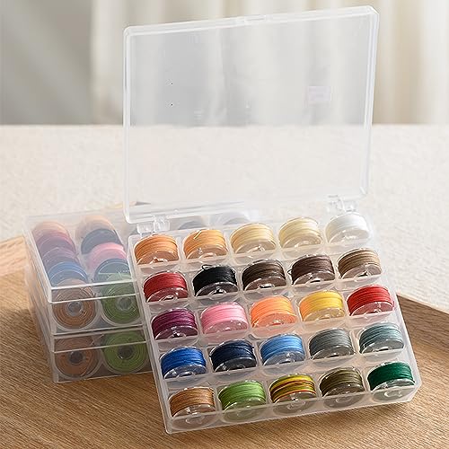 LUBOXIN 25 Rolls Waxed Cord 0.55 mm x 10 m Colourful Waxed Threads Polyester Cord Wax Cord for Jewellery Making Waxed Cotton Cord with Box for Bracelets DIY Crafts Macrame Leather Sewing - Image 4