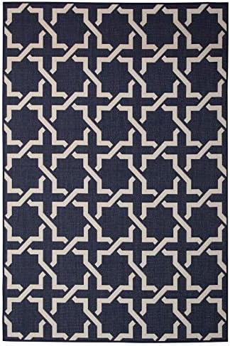 HOMEGNOME Patio Indoor Outdoor Stain Resistant Trellis Rug (8x10, Mandarin Orange)