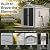 Resin Storage Shed with Floor 8 x 6 FT Waterproof Plastic Outdoor Garden Sheds Kit with Lockable Door & Windows,Patio Tool Shed for Backyard Lawn, Gray