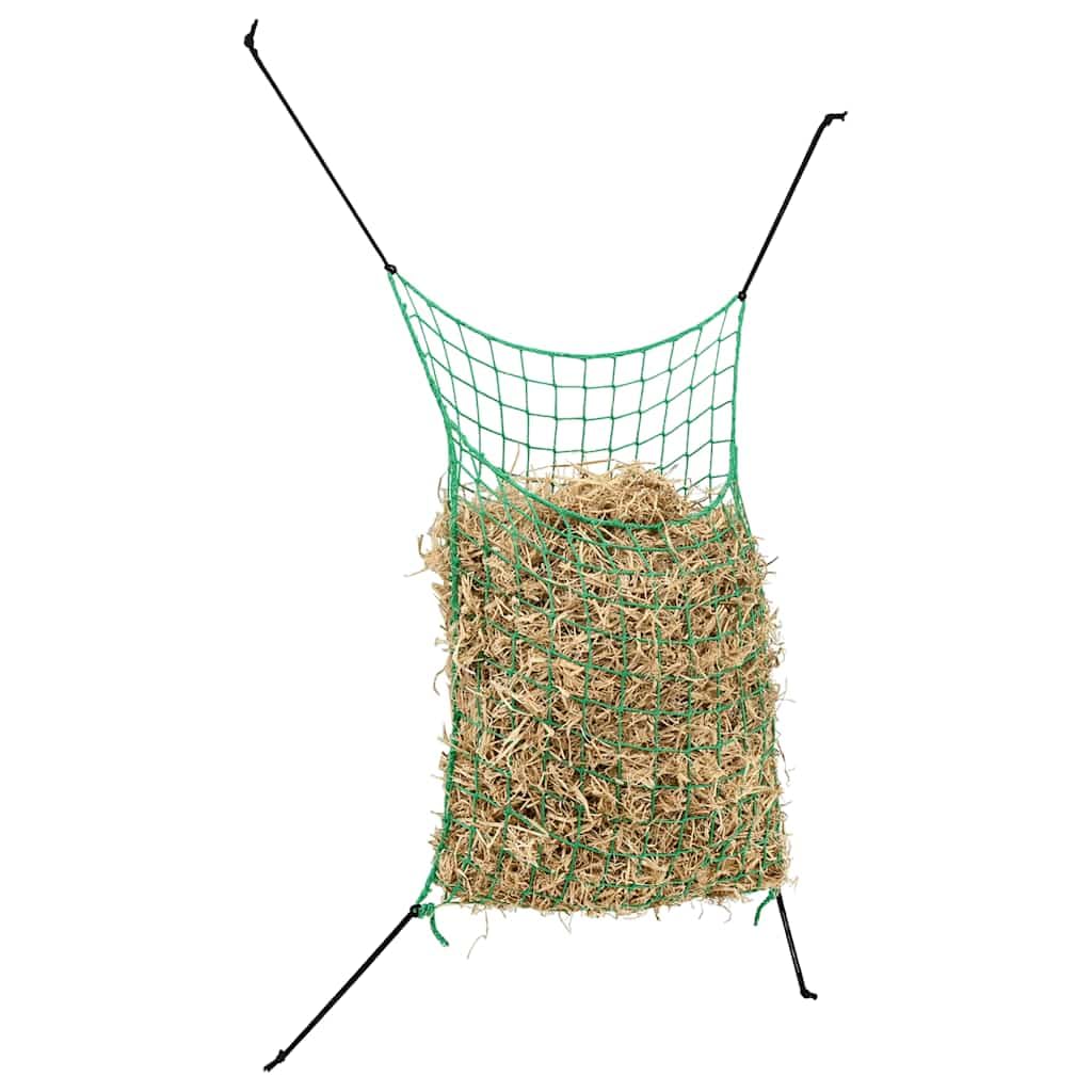 Red de heno rectangular de 0,9 x 1,5 m, de polipropileno, para caballos, establos y pastos, resistente a la intemperie con malla de 45 x 45 mm, cordón de 3 mm, reduce la pérdida de comida en