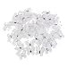OULII Sheer Mesh Wire Glitter Butterfly with Gem 50-Pack (White)