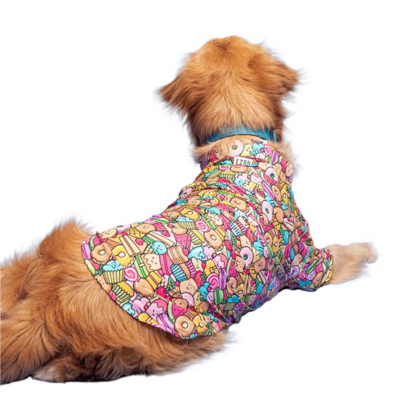 Image of Ezra Polyester Blend Dog Shirt - Candy, Large | Lightweight & Breathable Outfit for Dogs | Stylish & Comfortable Pet Clothing and Outings