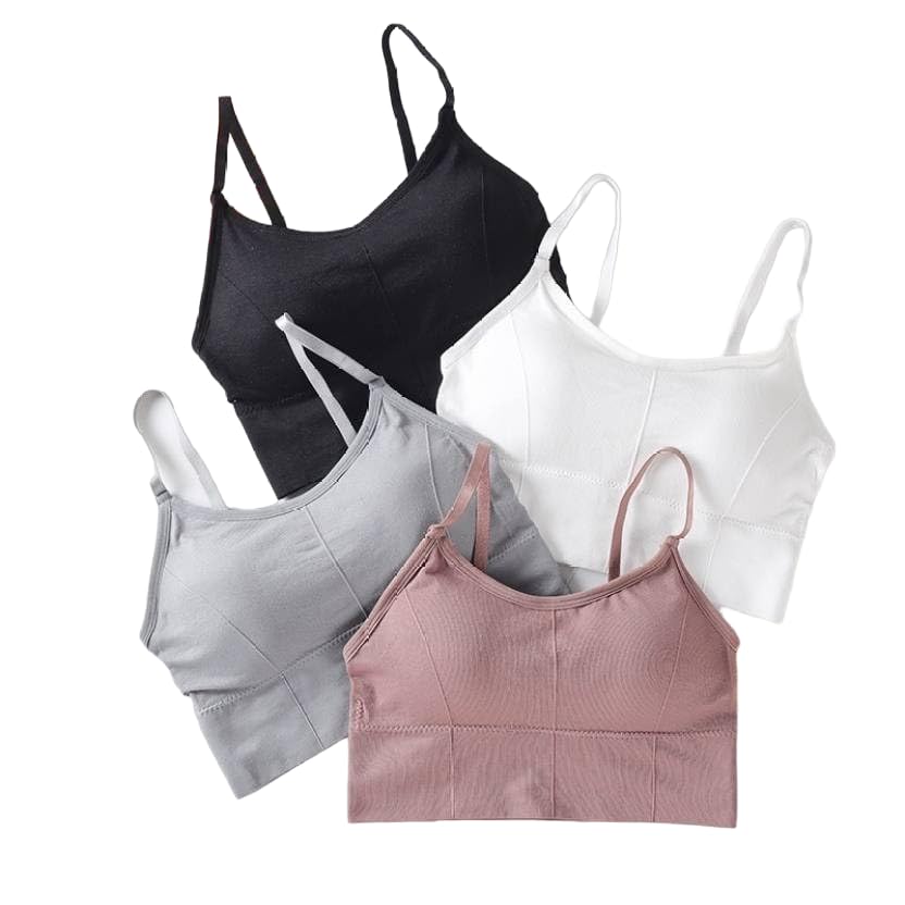 akstore Women Cotton Padded Wire Free Sports Bra Fitness Yoga and Gymwear, Fashionable Lifestyle, Outdoor Life, (Pack of 3)-picture-37