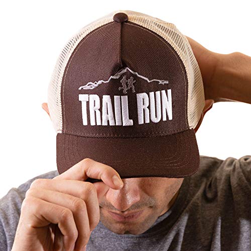 Boné Trucker Running Bordado Snapback Marrom e Bege - Trail Run