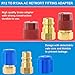Tigbear R12 to R134A Conversion Kit, R12 to R134A AC Retrofit Fitting Adapter, High/Low Fitting Port Retrofit 1/4’’to 7/16