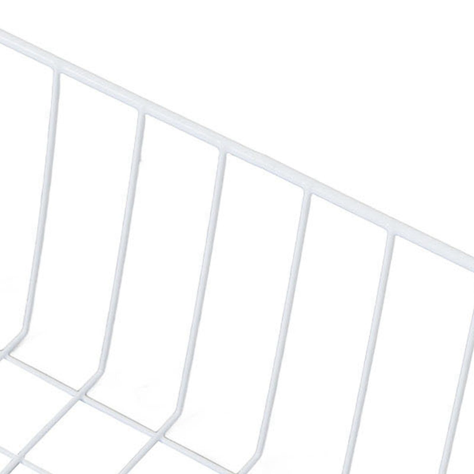 Fdit Paquete de 2 Cestas de Alambre de Metal para Congelador, Organizador de Contenedores, Estante de Almacenamiento para Refrigerador, Despensa, Gabinetes de Cocina, Armarios con (WHITE)