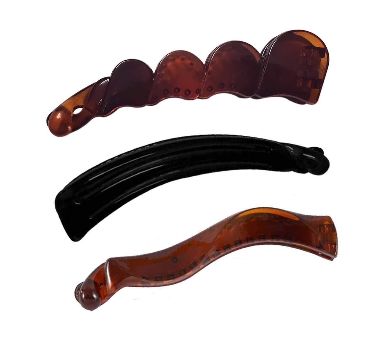 NAT Acrylic Glossy Finish Big Size Non Metal Daily Use Banana Hair Clip For Long Hair Women And Girls (Pack of 3 Piece, Multicolor) (B07M7VL7DN) Amazon Price History, Amazon Price Tracker