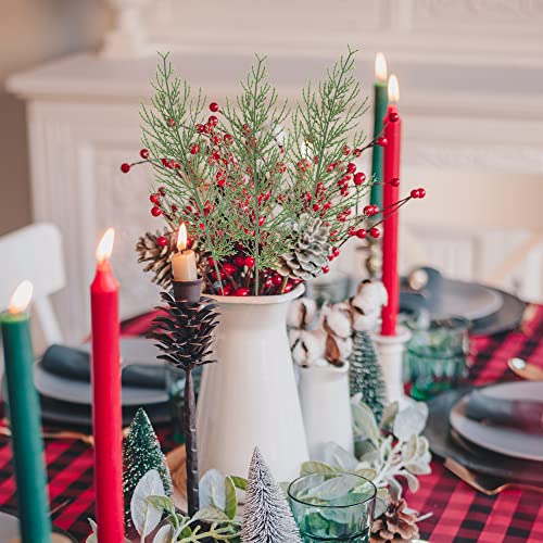 Alpurple 40 Pcs Artificial Pine Leaves Branches-13.7 Inches Fake Greenery Pine Sprigs-Faux Picks For Diy Garland Wreath Christmas Embellishing And Home Garden Decoration (40Pcs) #TOP4