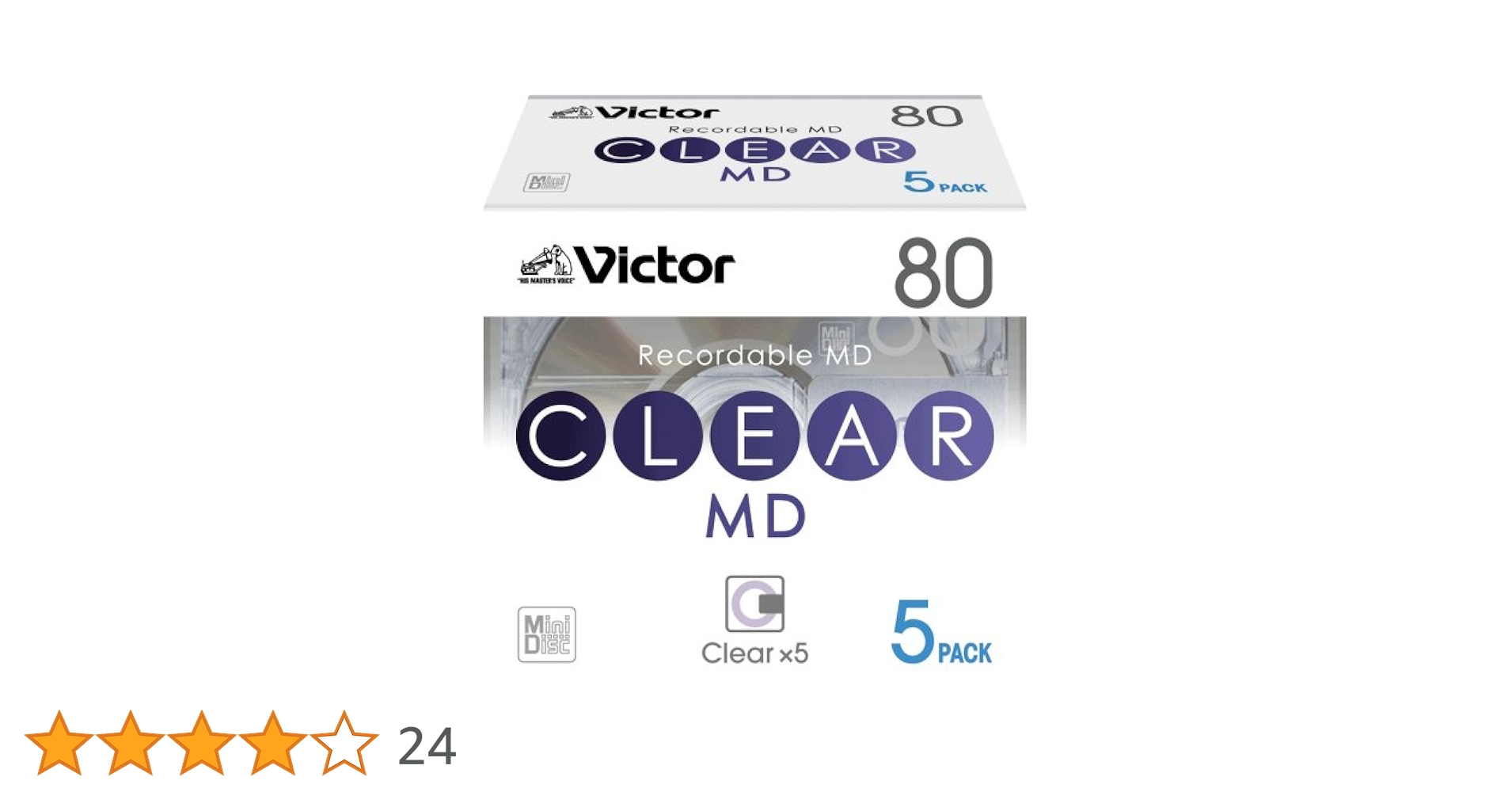 Amazon | Victor ミニディスク 80分 CLEARシリーズ シルバー 5枚