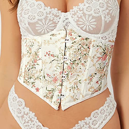 Asooll Lace Up Corset Belts Bustier Floral Printed Wide Underbust Corset Belt Costume Clothing Dress Waist Belts For Women #TOP6