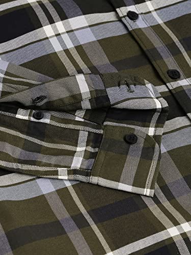 Image of Dennis Lingo Men's Cotton Slim Fit Casual Shirt with Spread Collar & Checkered Print