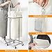 WOWLIVE 100L Rolling Laundry Hamper with Wheels Large Basket Organizer Laundry Cart with Steel Frame and Removable Bag Foldable Tall Dirty Clothes Hamper Dorm Room Storage for Bedroom (Light Beige)