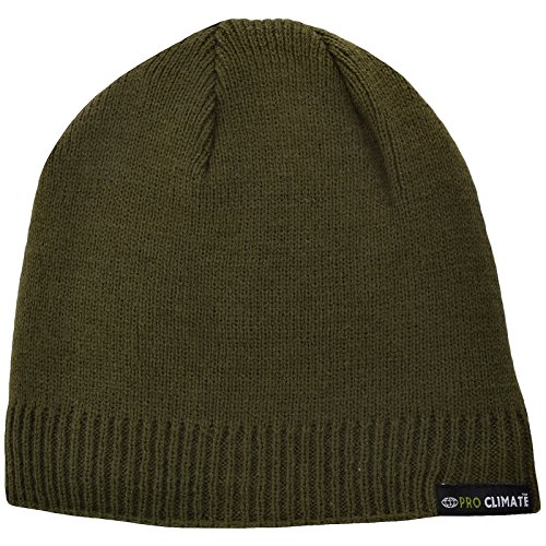 Pro Climate - Gorro de Punto - para Hombre Verde Verde Oliva M/L