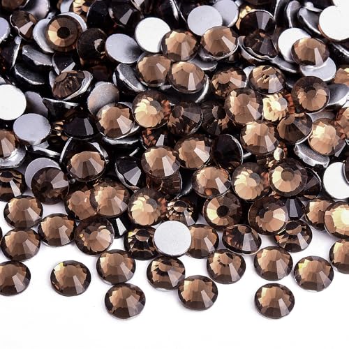 Image of 1440pcs Flat Back Rhinestones Round Gems for Nail Art and Craft Glue Fix,Crystal Stone Beads Bedazzling gems for Crafting 0.18 inch 4.8mm SS20 Smoked Topaz