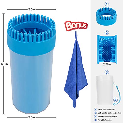CHOOSEEN Dog Paw Cleaner Large Dog Cleaner 2 in 1 Dog Grooming Supplies Paw Cleaner for Dog Paw Washer (No.D941034) - Image 4