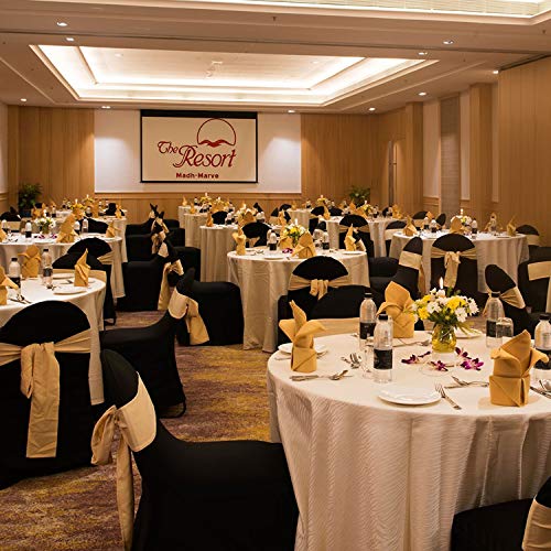 Manmengji Spandex Chair Covers 10 Pcs, Universal Stretch Chair Slipcovers Protector For Wedding Banquet Party Decoration (Dark Goldenrod) #TOP6