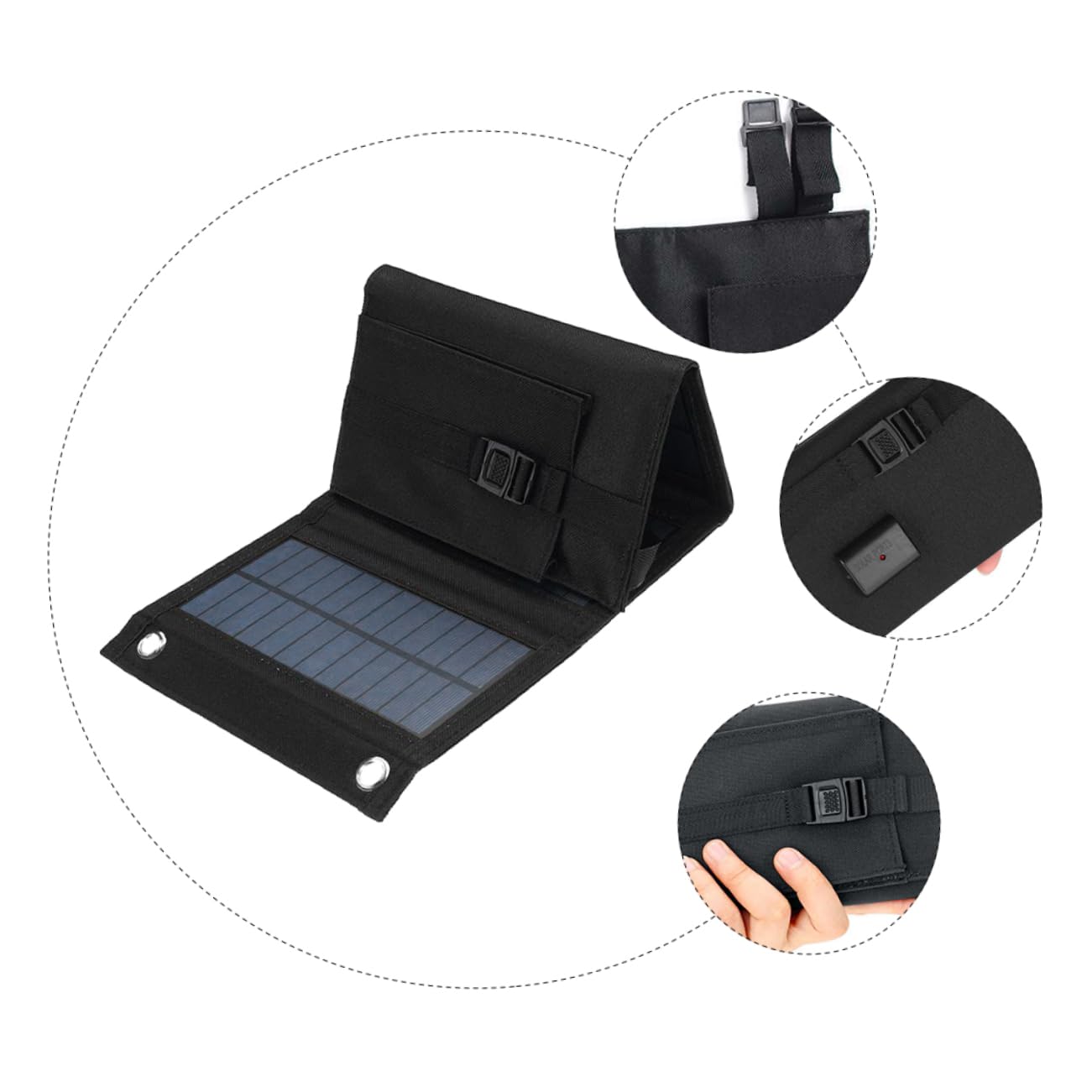 1 set Pannello Portatile USB Caricatore Flessibile per Attività Outdoor per Escursioni e Equipaggiamento e Pratico