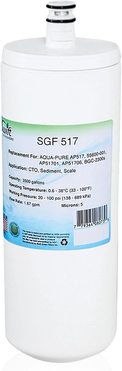 Swift Green Filters SGF-517 Compatible Commercial Water Filter for CFS 517 , Made in USA , White, 3 Count