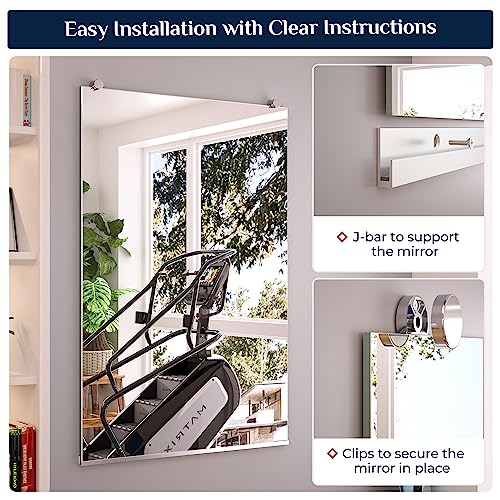 Keonjinn Home Gym Mirror 72\" x 36\" Large Wall Mounted Rectangular Full Length Mirror for Fitness, Dance Studio, Garage, Home Gym Decor, Oversized Activity, 1 PC - Thumbnail 6