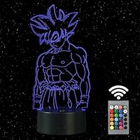 HooJtny Goku Lámpara de Luz Nocturna 3D 16 Colores USB
