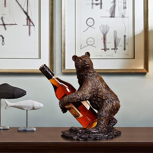 Soporte de vino con oso de resina para botellas miniatura 6