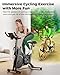 MJWW Exercise Bike for Home Gym Use, Magnetic Resistance Spin bike with Smart APP, 1-32 Level Adjustable, 136KG Weight Capacity, Ultra-Quiet Stationary Bike with LCD Display and Tablet Holder