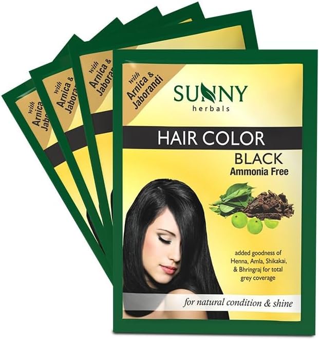 Herbals Hair Color Black With Unique Blend of Henna, Amla, Shikakai & Bhringraj Herbs | Penetrates Every Strand and Colors From Root To Tip | Ammonia Free | Unisex Hair Color For All Hair Type,