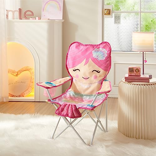 Heritage Kids Mermaid Folding Camp Chair for Kids,Figural Indoor/Outdoor Beach Chair with Armrests & Carry Bag,Lightweight & Portable,Ages 6+ by Heritage Kids - Image 5
