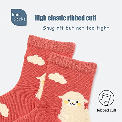 Boys Cotton Crew Socks Kids Seamless Dress Cartoon Socks for Boys 6 Pairs3