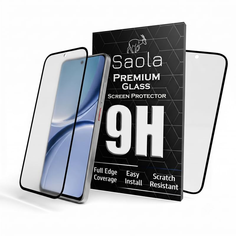 Image of Saola HD Matte Tempered Glass With 18H Hardness For Redmi Turbo 5 (Pack Of 2) with Hassle-less Installation Kit. Full screen Coverage. 6.59 inch