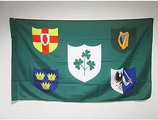 IRFU Ireland Rugby Flag 3' x 5' for a Pole - Irish Rugby Football Ireland Flags 90 x 150 cm - Banner 3x5 ft with Hole - Drapeau Irlande Rugby IRFU AZ FLAG
